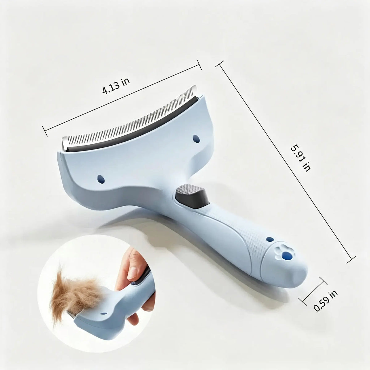 Professional Pet Deshedding Brush for Cats and Dogs | Self-Cleaning Undercoat Remover with Safe Curved Blade, Reduces Shedding by 90%, Ergonomic Anti-Slip Grip